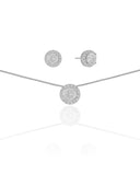 Conjunto Ponto de Luz Cravejado Cristal Ródio Branco