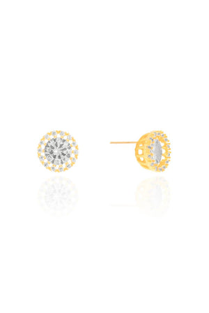 Brinco Ponto de Luz Borda Cravejada Cristal