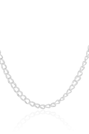 Choker Elos Duplos Ródio Branco