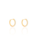 Brinco Argola Click Cravejada Cristal Banhado a Ouro 18K