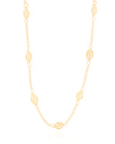 Gargantilha Grumet com Folhas Banhado a Ouro 18K - 60 cm