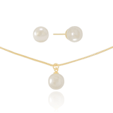 Conjunto Pérolas Banhado a Ouro 18K