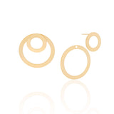 Ear Jacket Círculos Liso Banhado a Ouro 18K