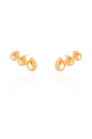 Ear Cuff Gotas Lisas Banhado a Ouro 18K