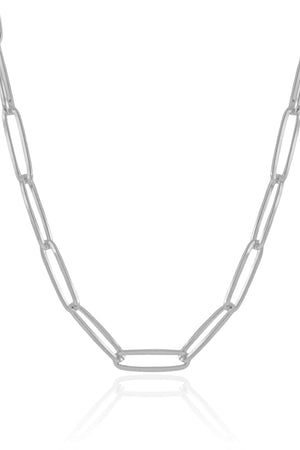Choker Elos Ovais Ródio Branco