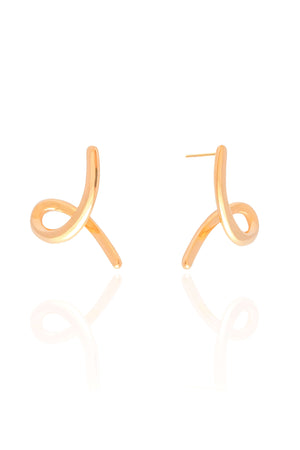 Brinco Laço Liso 2.2 cm Banhado a Ouro 18K