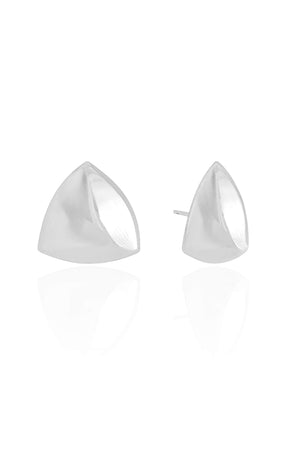 Brinco Triangular Liso Ródio Branco
