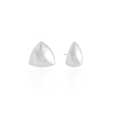 Brinco Triangular Liso Ródio Branco