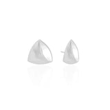 Brinco Triangular Liso Ródio Branco