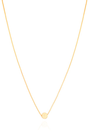 Gargantilha Veneziana Pingente Redondo Liso Banhado a Ouro 18K - 45 cm