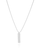 Gargantilha Veneziana Retângulo Liso Ródio Branco - 45 cm