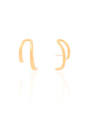 Ear Hook Filetes Lisos Banhado a Ouro 18K