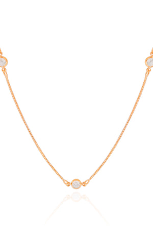 Choker Veneziana Pontos de Luz Cristal Banhado a Ouro 18K