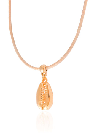 Choker Fio Coreano Bege Búzio Banhado a Ouro 18K