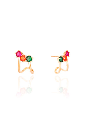 Brinco Ponto de Luz Filete Liso Banhado a Ouro 18K