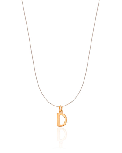 Choker Nylon Letra D Banhado a Ouro 18K - 35 cm