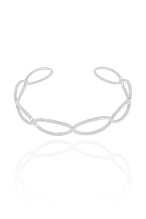 Bracelete Elíptico 9 mm Ródio Branco