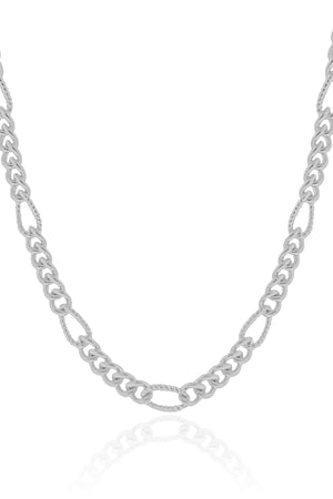 Choker Elos Detalhados Ródio Branco