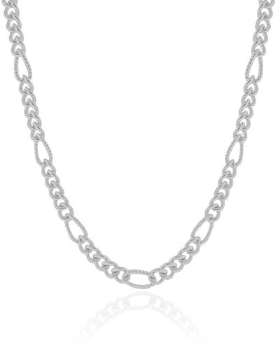 Choker Elos Detalhados Ródio Branco - 30 cm