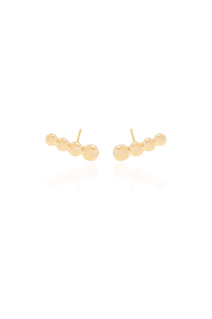 Ear Cuff Redondo Detalhes 1.3 cm Banhado a Ouro 18K