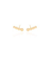 Ear Cuff Redondo Detalhes 1.3 cm Banhado a Ouro 18K