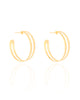 Brinco Argola Vazada Lisa 3.0 cm Banhado a Ouro 18K