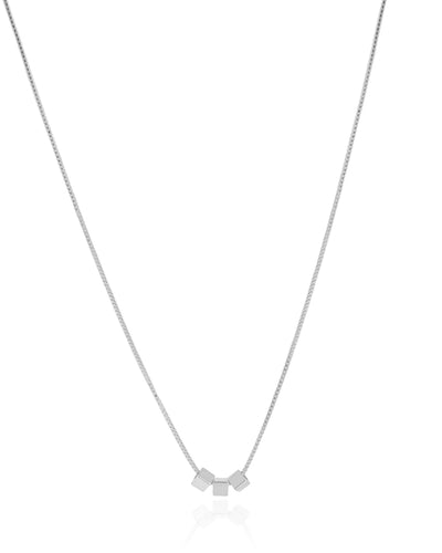 Colar Veneziana Quadrados Lisos 2 mm Ródio Branco - 50 cm