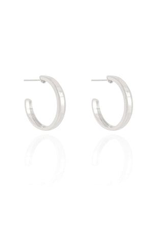 Brinco Argola Reta Lisa 2.2 cm Ródio Branco