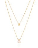 Gargantilha Dupla Veneziana Gota Lisa Cristal Banhado a Ouro 18K