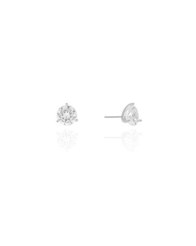 Brinco Ponto de Luz Três Garras Cristal 8mm