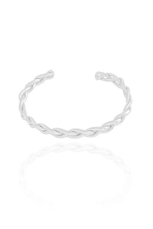 Bracelete Fio Trançado 6 mm Ródio Branco