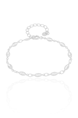 Pulseira Navetes Zircônia Ródio Branco