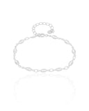 Pulseira Navetes Zircônia Ródio Branco