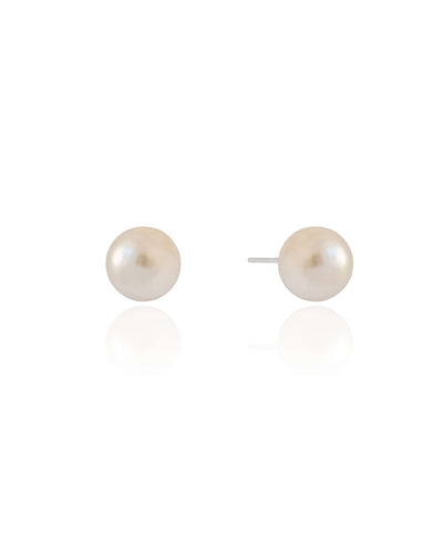 Brinco Pérola 12 mm Ródio Branco