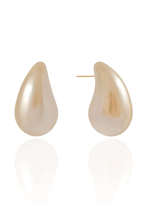 Brinco Gota Pérola 3.0 cm Banhado a Ouro 18K