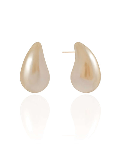 Brinco Gota Pérola 3 cm Banhado a Ouro 18K