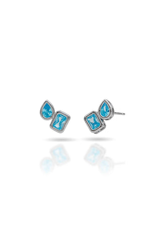 Brinco Ponto de Luz Duplo Azul sky