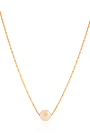 Gargantilha Veneziana Pérola 8 mm Banhado a Ouro 18K - 45 cm