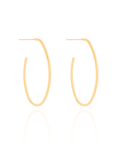 Brinco Argola Oval Fio 4,2 cm Banhado a Ouro 18K