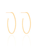 Brinco Argola Oval Fio 4.2 cm Banhado a Ouro 18K