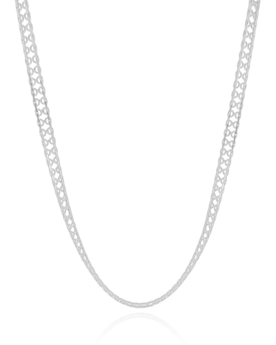 Choker Chinesca 5 mm Ródio Branco - 32 cm