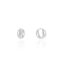 Brinco Argola Click Abaulada Lisa 1.2 cm Ródio Branco