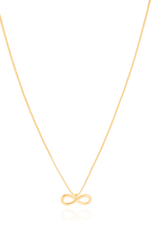 Gargantilha Veneziana Infinito Liso Banhado a Ouro 18K - 40 cm