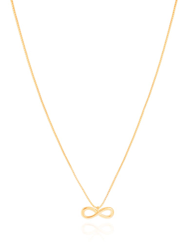 Colar Veneziana Infinito Liso Banhado a Ouro 18K - 40 cm
