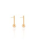 Brinco Palito Bola Lisa Banhado a Ouro 18K