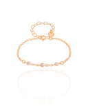 Pulseira Infantil Pérolas 3 mm Banhado a Ouro 18K