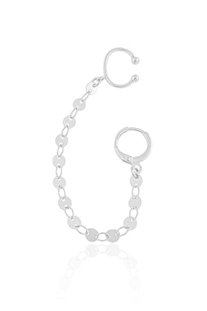 Ear Line Plaquinhas Ródio Branco