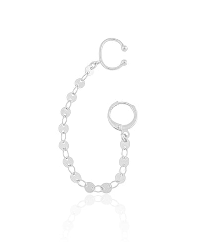 Ear Line Plaquinhas Ródio Branco