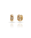 Brinco Argola Trançada Cravejada Cristal