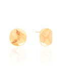 Brinco Orgânico Abaulado Liso Banhado a Ouro 18K
